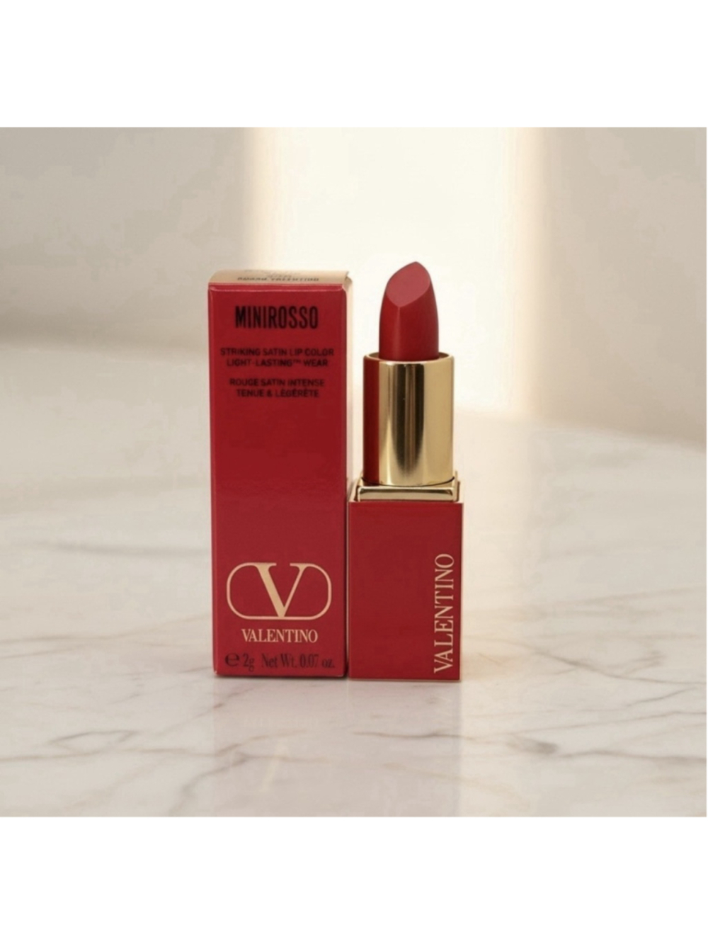 Valentino MiniRosso Satin Lipstick 22R Rosso Valentino Red Mini 2g NIB